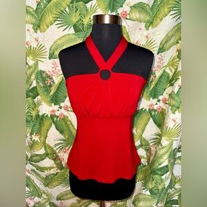 RAVE Vintage Vibrant Red Halter Top